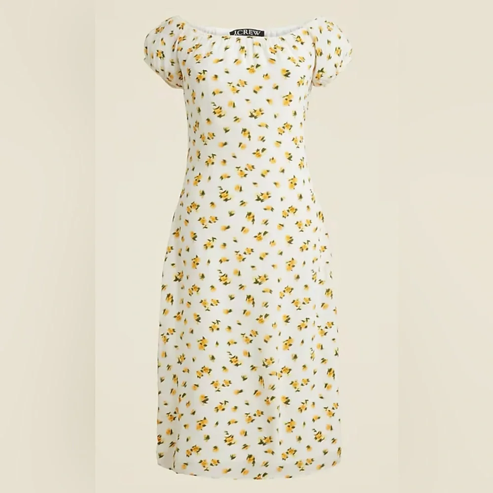 J.Crew Off-the-shoulder slip dress in budding rose print